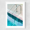 Vintage Swimming Pool Medium White Frame