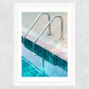 Vintage Swimming Pool Wide White Frame