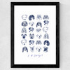 I Love Dogs Wide Black Frame