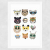 Big Cats by Hanna Melin Wide White Frame