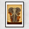 Elephant Stampede Narrow Black Frame