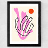 Abstract Flowers III Wide Black Frame