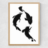 Koi by Dan Hobday Medium Oak Frame