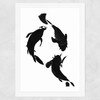 Koi by Dan Hobday Wide White Frame
