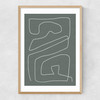 Line Abstract I Narrow Oak Frame