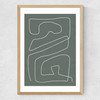 Line Abstract I Medium Oak Frame