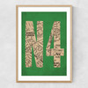 N4 Postcode Map Narrow Oak Frame