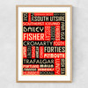 Shipping Forecast By Indieprints Narrow Oak Frame