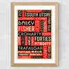 Shipping Forecast By Indieprints Wide Oak Frame
