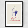 Wine O'Clock Medium Black Frame