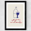 Wine O'Clock Wide Black Frame