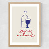 Wine O'Clock Medium Oak Frame