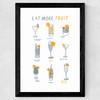 Eat More Fruit Wide Black Frame