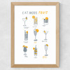 Eat More Fruit Wide Oak Frame