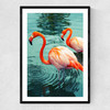 Flamingoes Narrow Black Frame