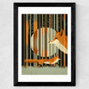 Midnight Foxes Wide Black Frame