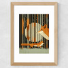 Midnight Foxes Wide Oak Frame