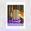 Midnight Foxes Medium White Frame