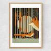 Midnight Foxes Medium Oak Frame