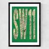 SW11 Postcode Map Medium Black Frame
