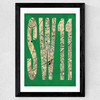SW11 Postcode Map Wide Black Frame