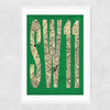 SW11 Postcode Map Narrow White Frame