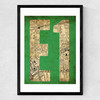 E1 Postcode Map Medium Black Frame
