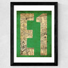 E1 Postcode Map Wide Black Frame