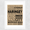 Haringey Bus Roll Wide White Frame