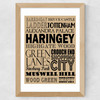 Haringey Bus Roll Wide Oak Frame