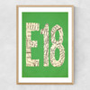 E18 Postcode Map Narrow Oak Frame
