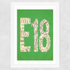 E18 Postcode Map Wide White Frame
