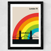 London 74 Wide Black Frame