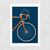 Orange Coloured Race Bike Unframed Print