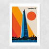 London 12 Narrow White Frame