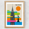 New York 64 Wide Oak Frame