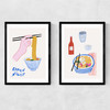 Ramen Night Diptych Narrow Black Frame