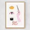 Sushi Night Medium Oak Frame