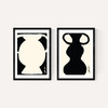 Abstract Monochrome Vase Diptych