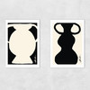 Abstract Monochrome Vase Diptych Unframed Print