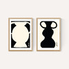 Abstract Monochrome Vase Diptych