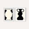 Abstract Monochrome Vase Diptych