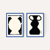 Abstract Monochrome Vase Diptych
