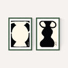 Abstract Monochrome Vase Diptych
