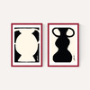 Abstract Monochrome Vase Diptych