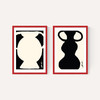 Abstract Monochrome Vase Diptych