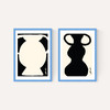 Abstract Monochrome Vase Diptych