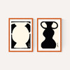 Abstract Monochrome Vase Diptych