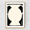 Abstract Monochrome Vase I Narrow Oak Frame