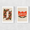You're Cute Dyptich Narrow White Frame